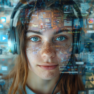 An authentic Irish marketing professional analyzing a live data dashboard to refine human-centric AI content for #1 ranking, representing MJ’s local expertise.